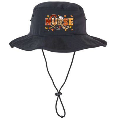 Autumn Pumpkin Nurse Life Retro Fall Thanksgiving Gift Bucket Hat