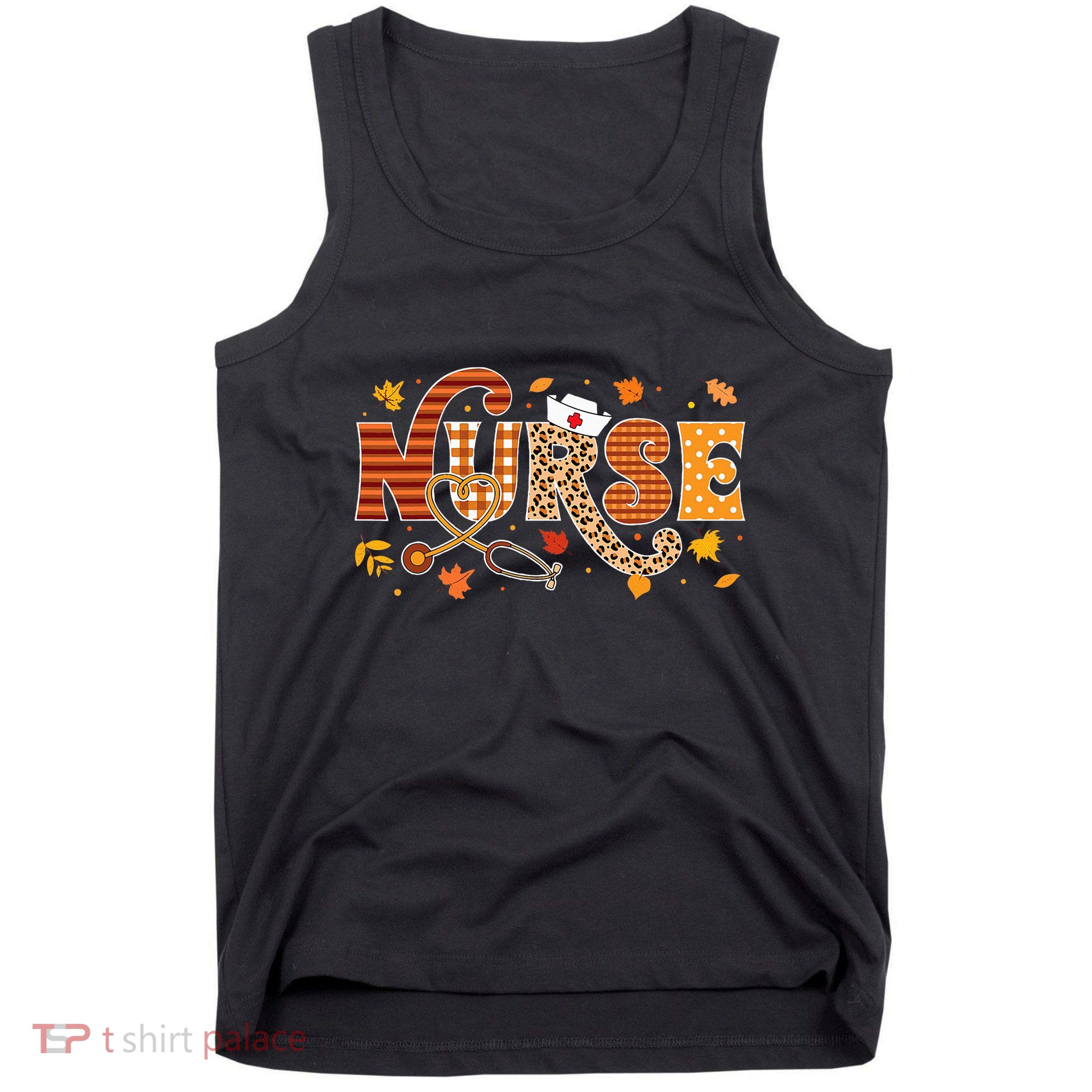 Autumn Pumpkin Nurse Life Retro Fall Thanksgiving Gift Tank Top