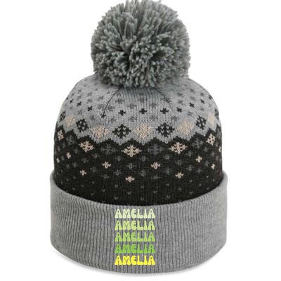 Amelia Personal Name Cute Gift The Baniff Cuffed Pom Beanie