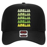 Amelia Personal Name Cute Gift High Crown Mesh Back Trucker Hat