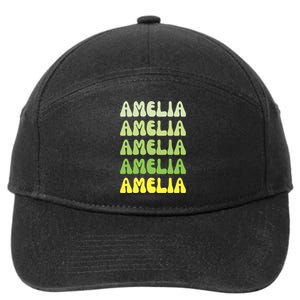 Amelia Personal Name Cute Gift 7-Panel Snapback Hat