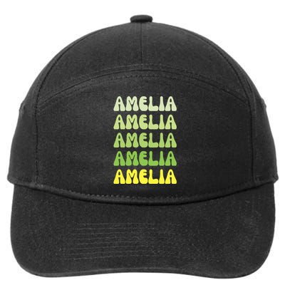 Amelia Personal Name Cute Gift 7-Panel Snapback Hat