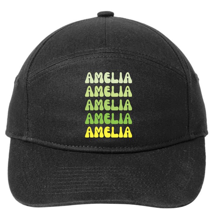 Amelia Personal Name Cute Gift 7-Panel Snapback Hat