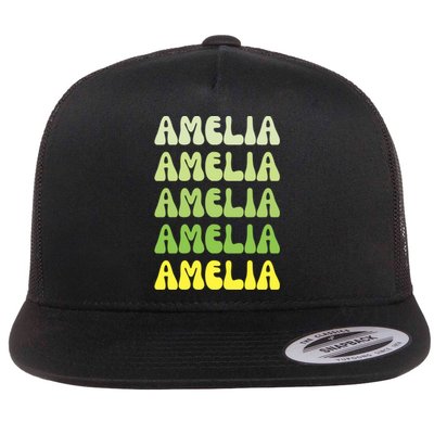 Amelia Personal Name Cute Gift Flat Bill Trucker Hat