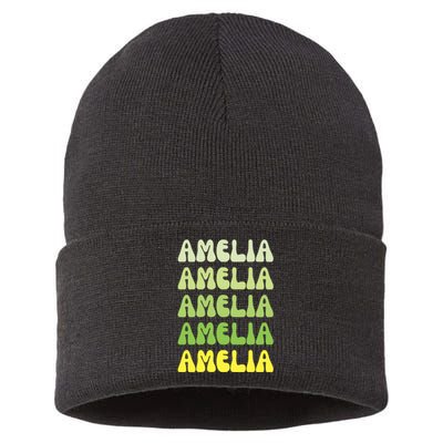 Amelia Personal Name Cute Gift Sustainable Knit Beanie