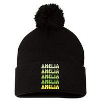 Amelia Personal Name Cute Gift Pom Pom 12in Knit Beanie