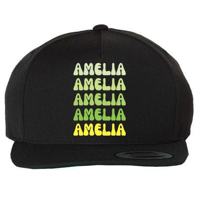 Amelia Personal Name Cute Gift Wool Snapback Cap