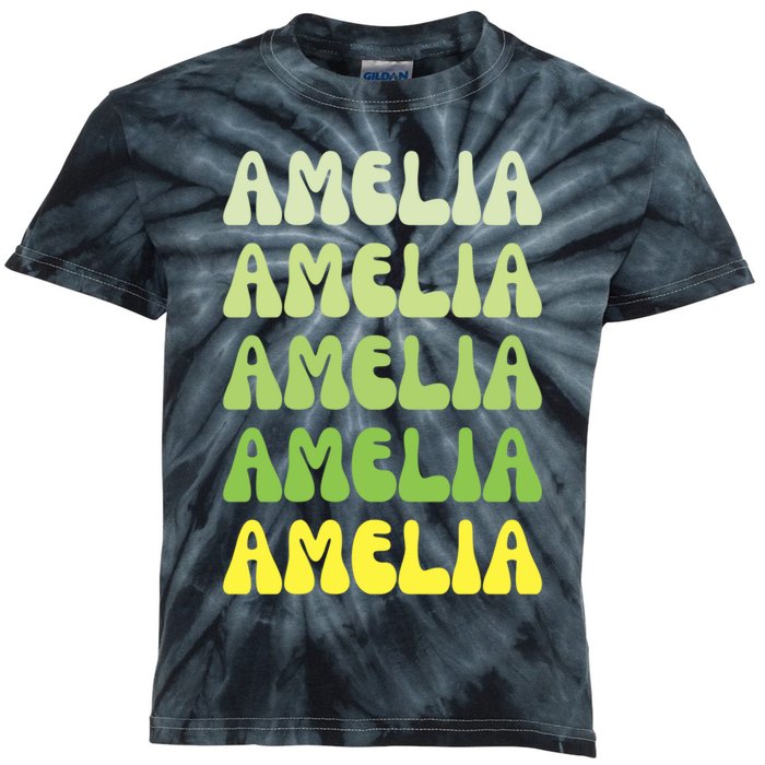 Amelia Personal Name Cute Gift Kids Tie-Dye T-Shirt