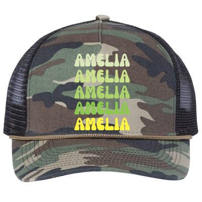 Amelia Personal Name Cute Gift Retro Rope Trucker Hat Cap