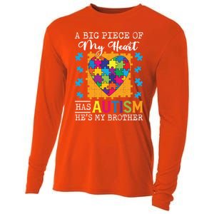 A Piece Of My Heart Has Autism My Brother Gift Cooling Performance Long Sleeve Crew