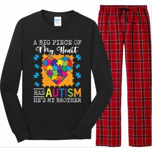 A Piece Of My Heart Has Autism My Brother Gift Long Sleeve Pajama Set