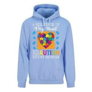 A Piece Of My Heart Has Autism My Brother Gift Unisex Surf Hoodie