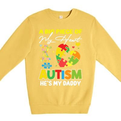 A Piece Of My Heart Has Autism My Daddy Gift Premium Crewneck Sweatshirt