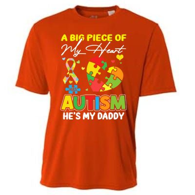 A Piece Of My Heart Has Autism My Daddy Gift Cooling Performance Crew T-Shirt