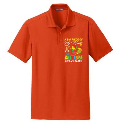 A Piece Of My Heart Has Autism My Daddy Gift Dry Zone Grid Polo