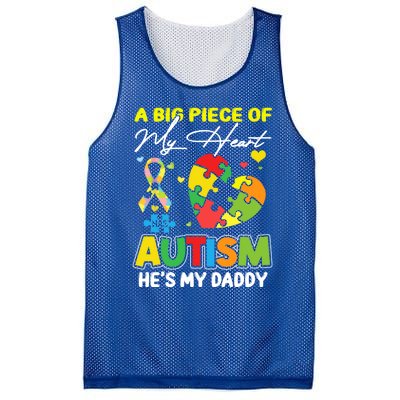 A Piece Of My Heart Has Autism My Daddy Gift Mesh Reversible Basketball Jersey Tank