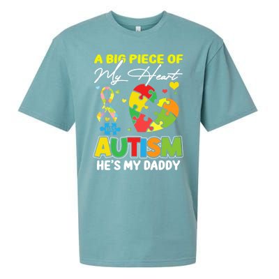 A Piece Of My Heart Has Autism My Daddy Gift Sueded Cloud Jersey T-Shirt