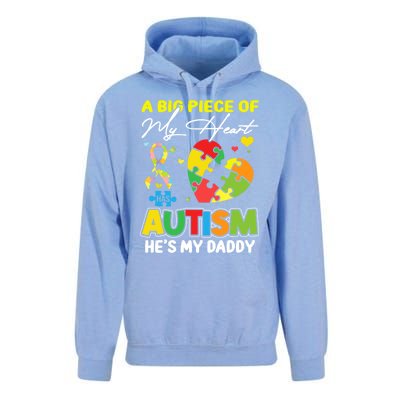 A Piece Of My Heart Has Autism My Daddy Gift Unisex Surf Hoodie