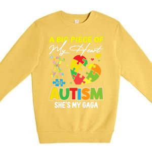 A Piece Of My Heart Has Autism My Gaga Great Gift Premium Crewneck Sweatshirt