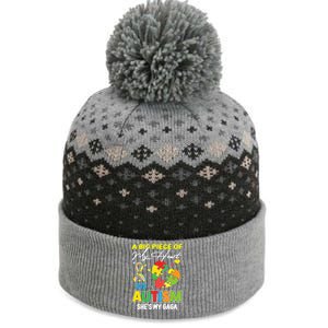 A Piece Of My Heart Has Autism My Gaga Great Gift The Baniff Cuffed Pom Beanie