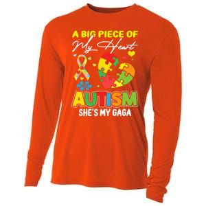 A Piece Of My Heart Has Autism My Gaga Great Gift Cooling Performance Long Sleeve Crew