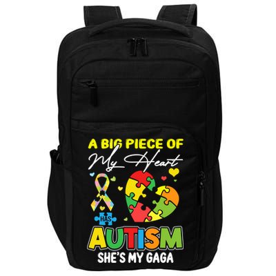 A Piece Of My Heart Has Autism My Gaga Great Gift Impact Tech Backpack