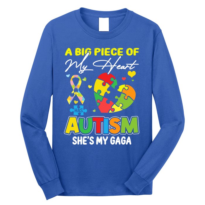 A Piece Of My Heart Has Autism My Gaga Great Gift Long Sleeve Shirt