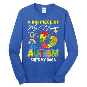 A Piece Of My Heart Has Autism My Gaga Great Gift Tall Long Sleeve T-Shirt