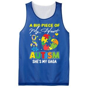 A Piece Of My Heart Has Autism My Gaga Great Gift Mesh Reversible Basketball Jersey Tank