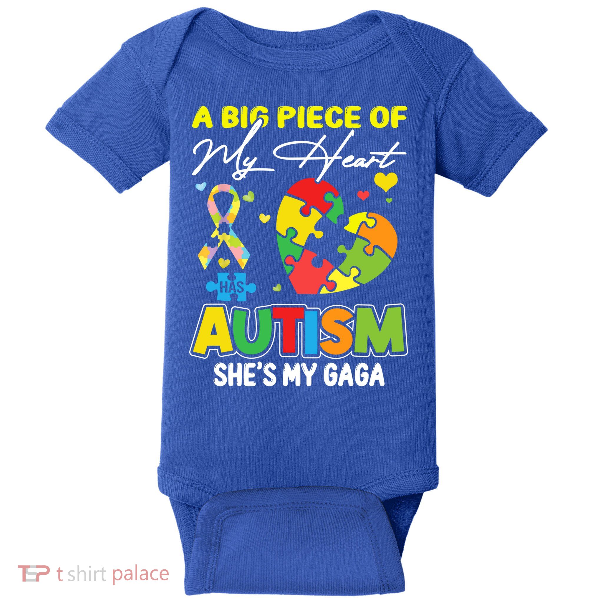 A Piece Of My Heart Has Autism My Gaga Great Gift Baby Bodysuit