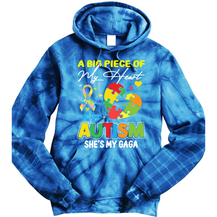 A Piece Of My Heart Has Autism My Gaga Great Gift Tie Dye Hoodie