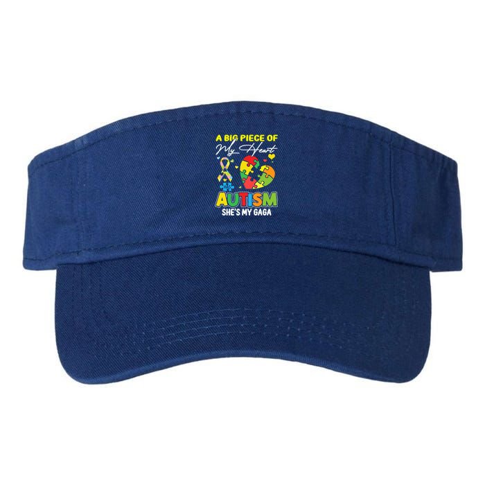 A Piece Of My Heart Has Autism My Gaga Great Gift Valucap Bio-Washed Visor