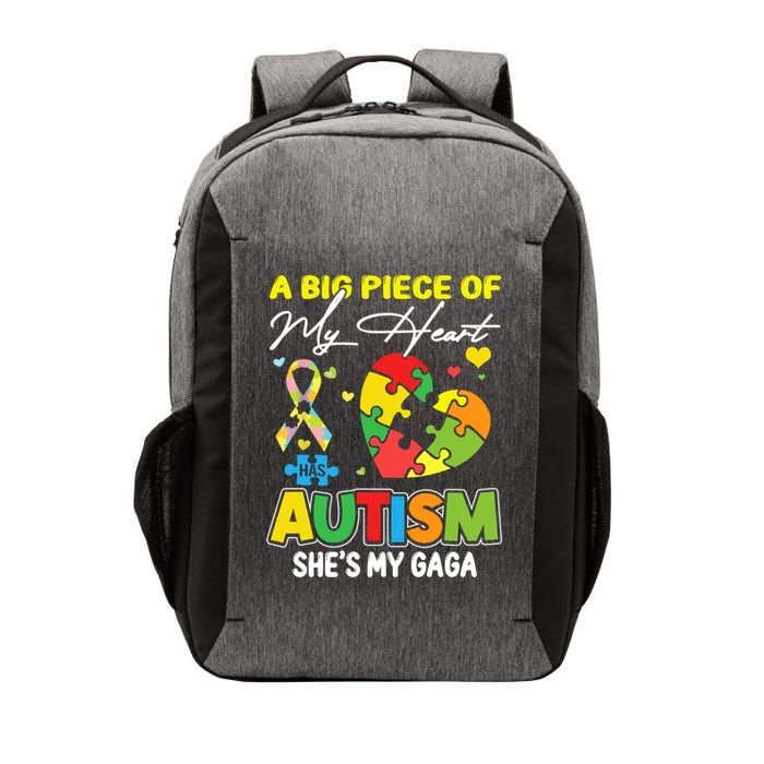 A Piece Of My Heart Has Autism My Gaga Great Gift Vector Backpack