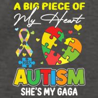 A Piece Of My Heart Has Autism My Gaga Great Gift Vector Backpack