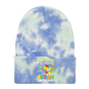 A Piece Of My Heart Has Autism My Gaga Great Gift Tie Dye 12in Knit Beanie