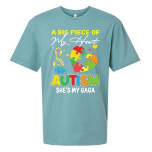 A Piece Of My Heart Has Autism My Gaga Great Gift Sueded Cloud Jersey T-Shirt