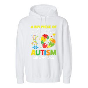 A Piece Of My Heart Has Autism My Gaga Great Gift Garment-Dyed Fleece Hoodie