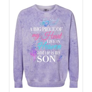 A Piece Of My Heart In Heaven And He Is My Son Gift Colorblast Crewneck Sweatshirt