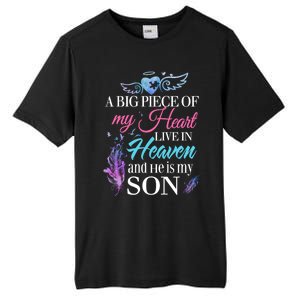 A Piece Of My Heart In Heaven And He Is My Son Gift Tall Fusion ChromaSoft Performance T-Shirt