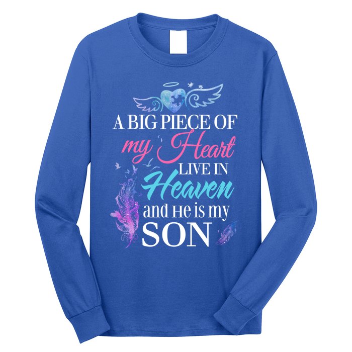 A Piece Of My Heart In Heaven And He Is My Son Gift Long Sleeve Shirt