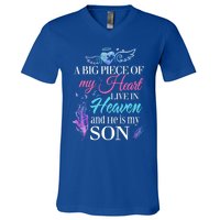 A Piece Of My Heart In Heaven And He Is My Son Gift V-Neck T-Shirt