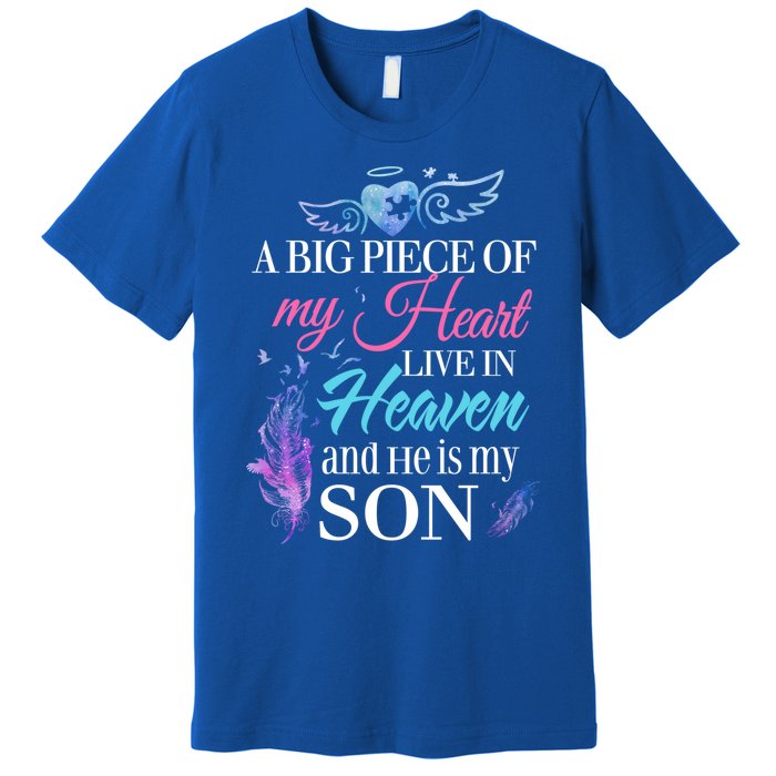 A Piece Of My Heart In Heaven And He Is My Son Gift Premium T-Shirt