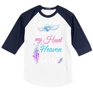 A Piece Of My Heart In Heaven And He Is My Son Gift Baseball Sleeve Shirt