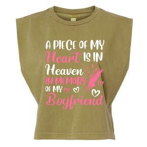 A Piece Of My Heart Is In Heaven In Memory Of Friend Cool Gift Garment-Dyed Women's Muscle Tee