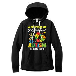 A Piece Of My Heart Has Autism My Pops Cool Gift Women's Fleece Hoodie