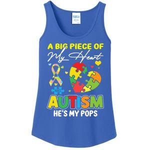 A Piece Of My Heart Has Autism My Pops Cool Gift Ladies Essential Tank