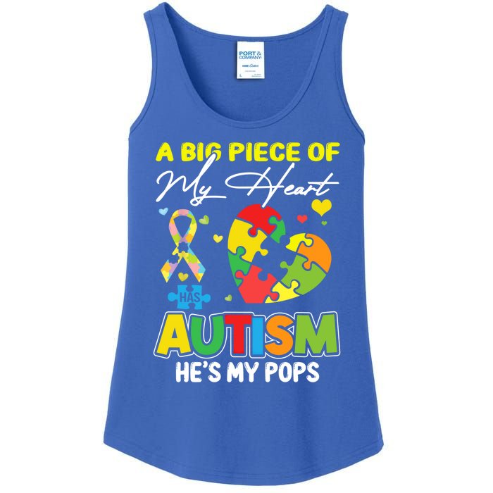 A Piece Of My Heart Has Autism My Pops Cool Gift Ladies Essential Tank