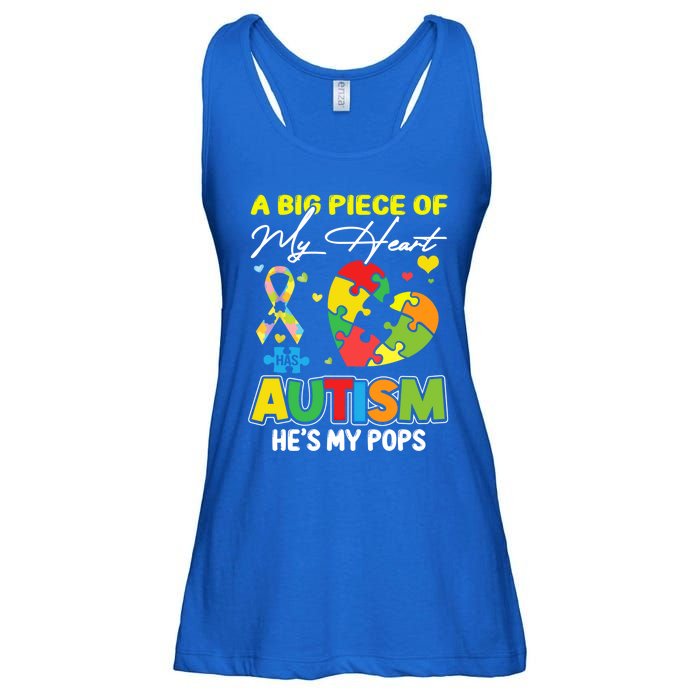 A Piece Of My Heart Has Autism My Pops Cool Gift Ladies Essential Flowy Tank