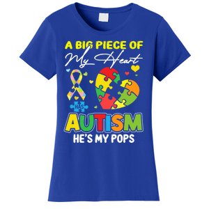 A Piece Of My Heart Has Autism My Pops Cool Gift Women's T-Shirt