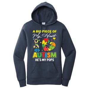 A Piece Of My Heart Has Autism My Pops Cool Gift Women's Pullover Hoodie